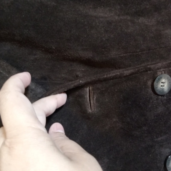 Kenneth Cole Reaction Chocolate Brown Leather Acadamia Y2k Jacket Small - Picture 3 of 11